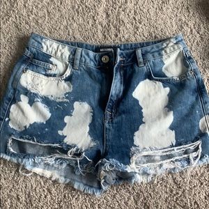 Spotted Jean Shorts high waisted